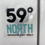 59°North Wheels square sticker