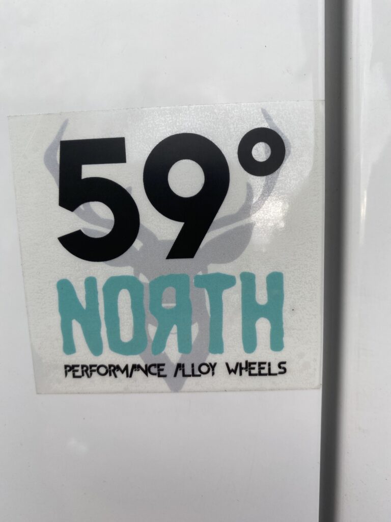 59°North Wheels square sticker