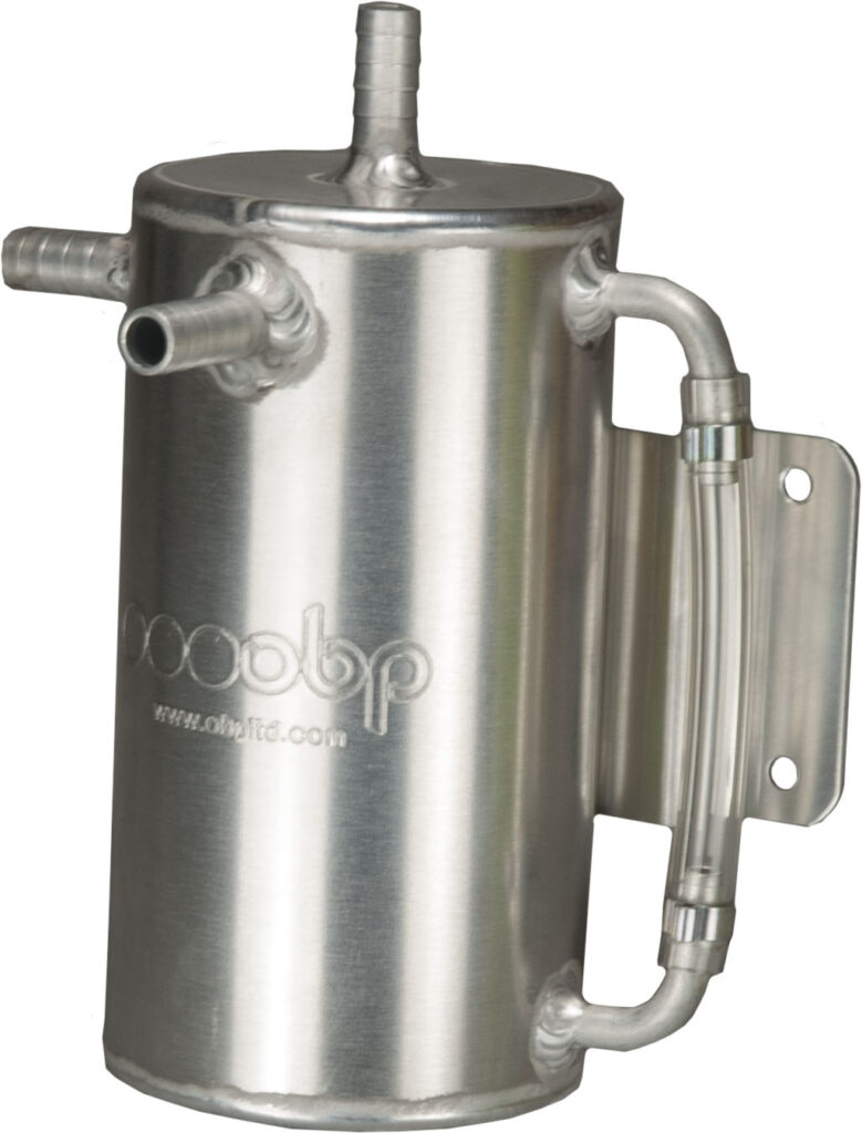 1 Litre Bulkhead Mount Baffled Oil Catch Can (Round)