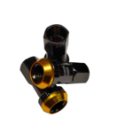 Wiborg hjulmuttrar M12x1.5mm - Dark Grey/Gold 20x