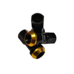 Wiborg hjulmuttrar M12x1.25mm - Black/Gold 20x